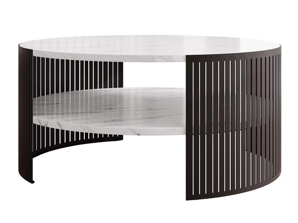 Coffee table Civer (Black + White marble)