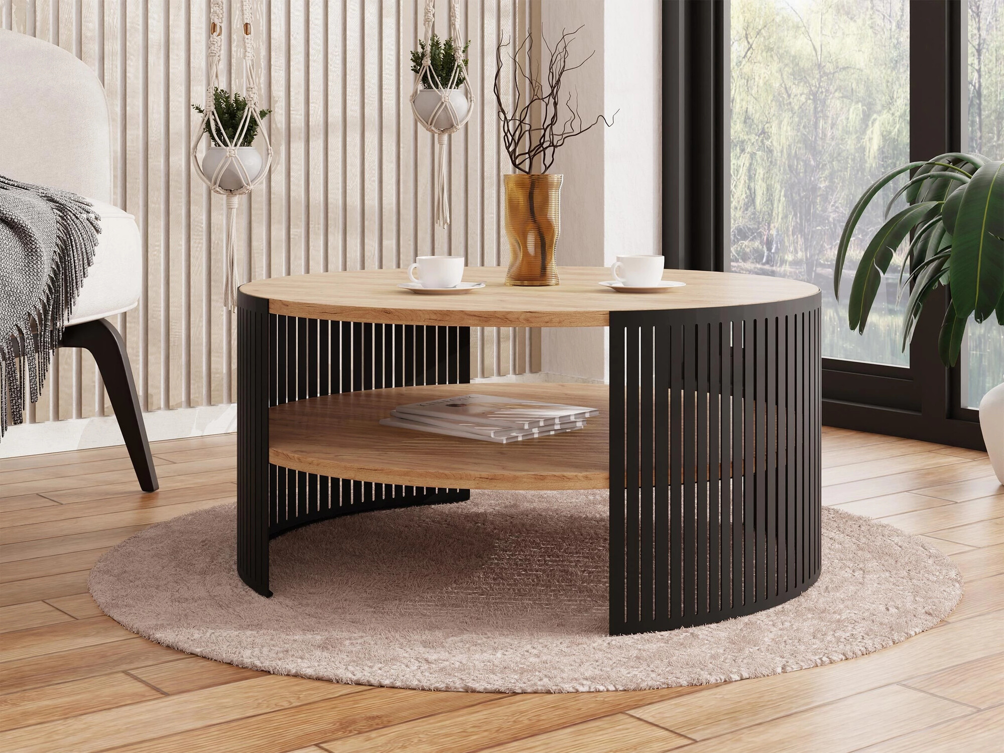 Coffee table Sordore 102 (Black + Craft golden oak)