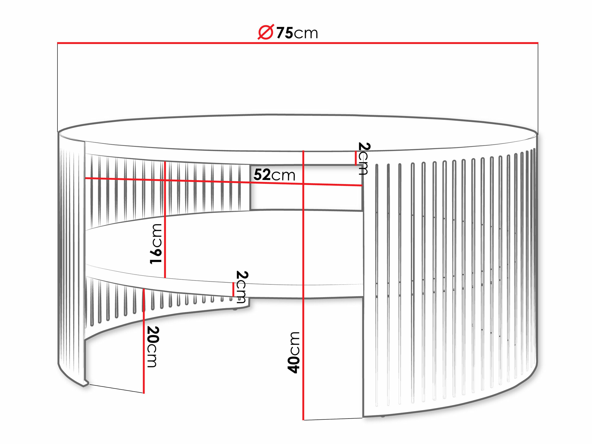 Coffee table Sordore 102 (Black + White)