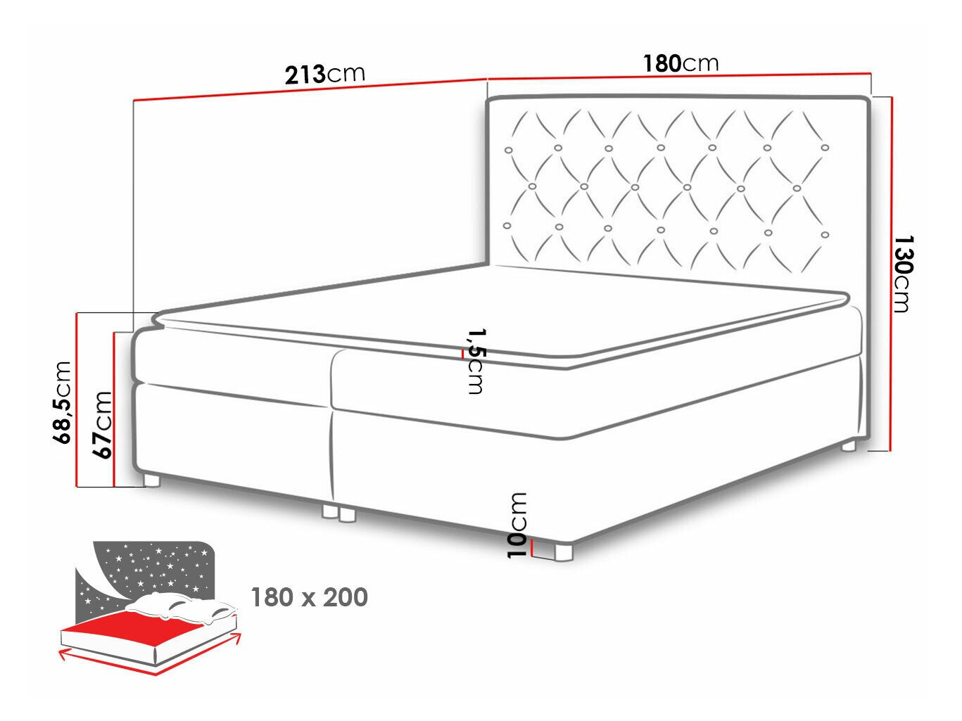 Continental bed Domus (Primo 8801)
