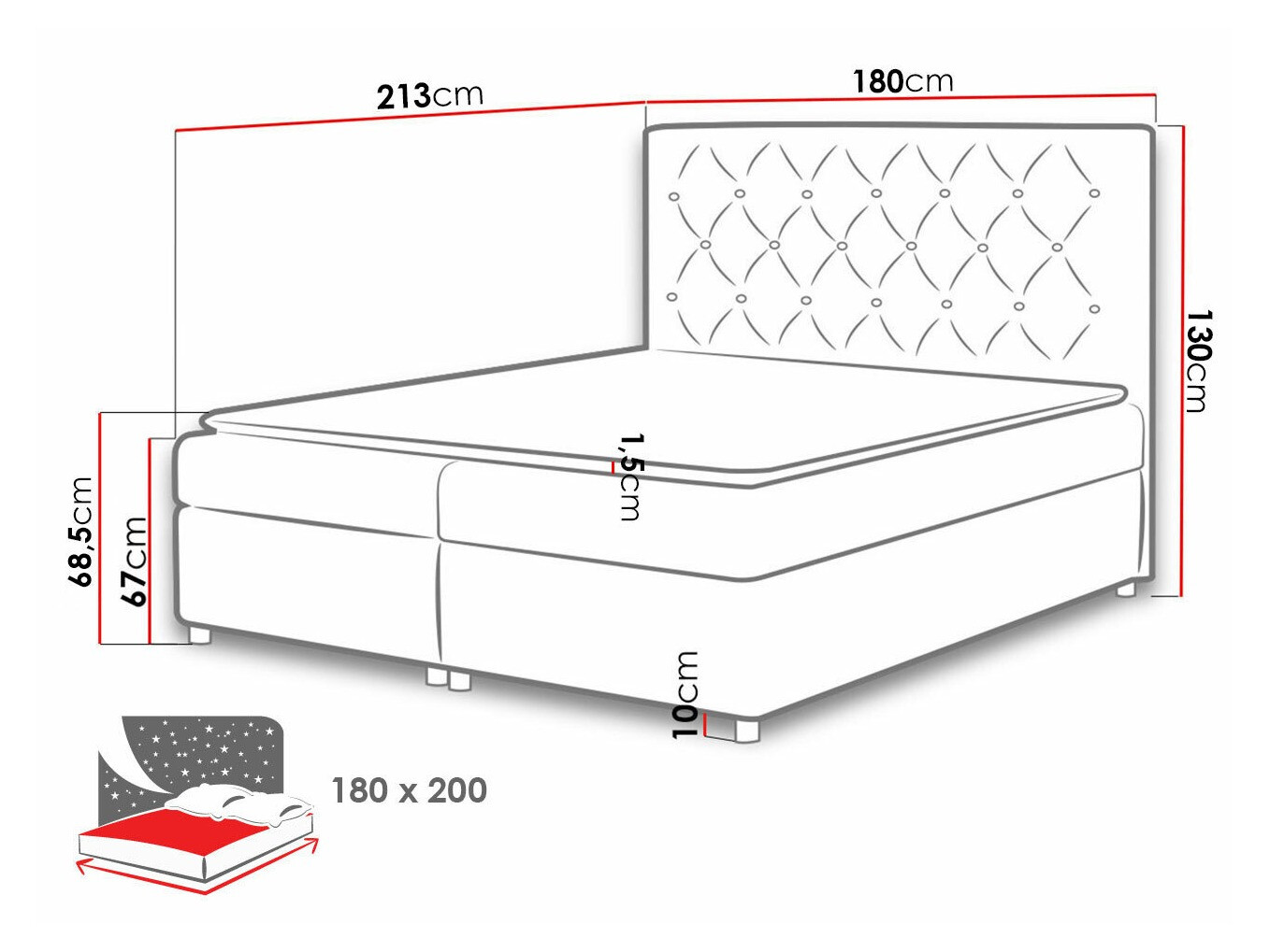 Continental bed Domus (Primo 8804)