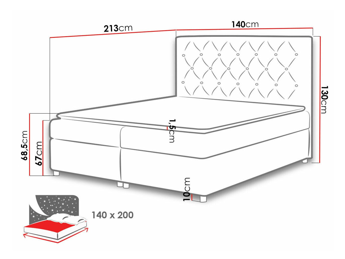 Continental bed Domus (Primo 8804)