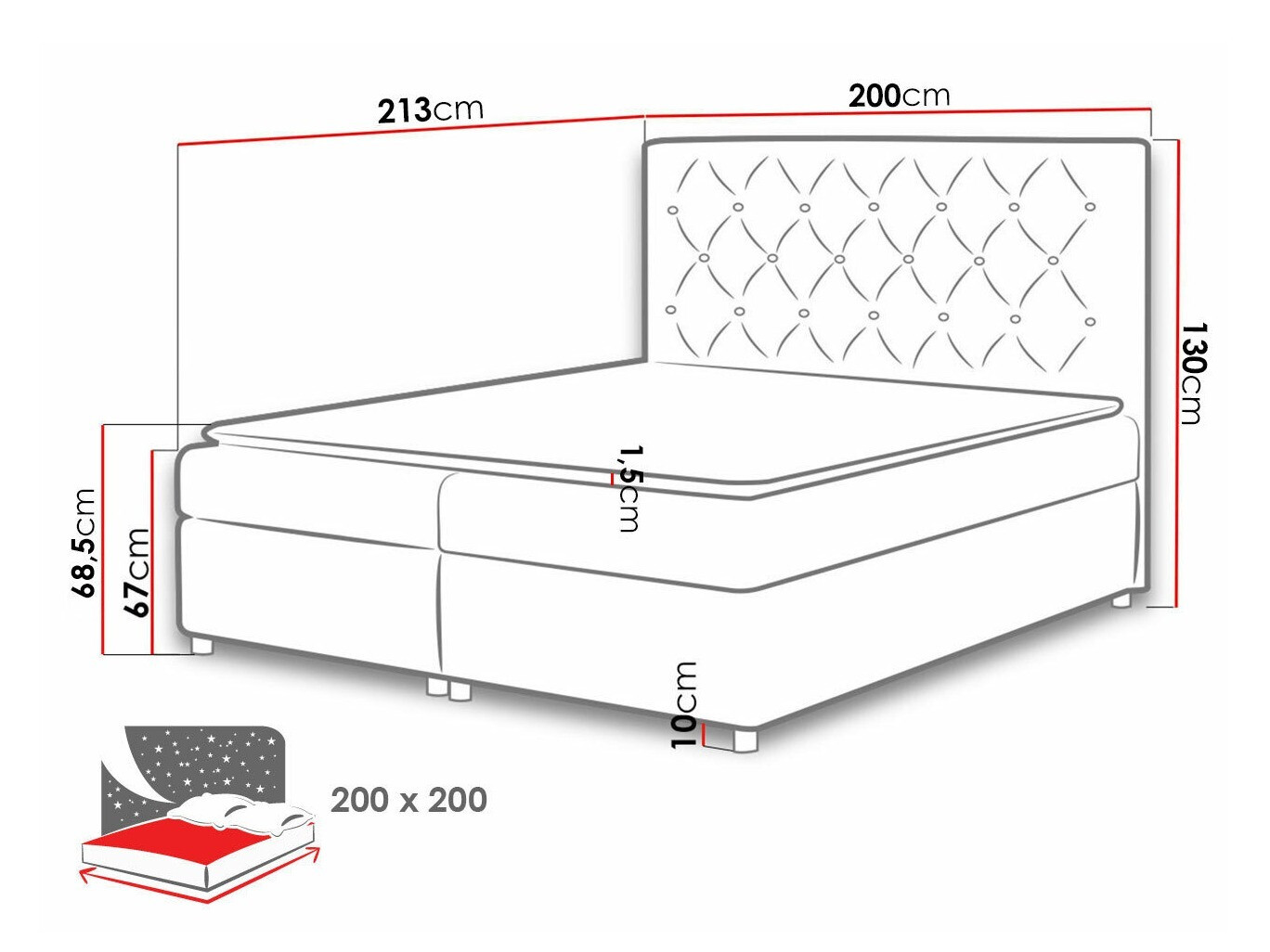 Continental bed Domus (Primo 8804)