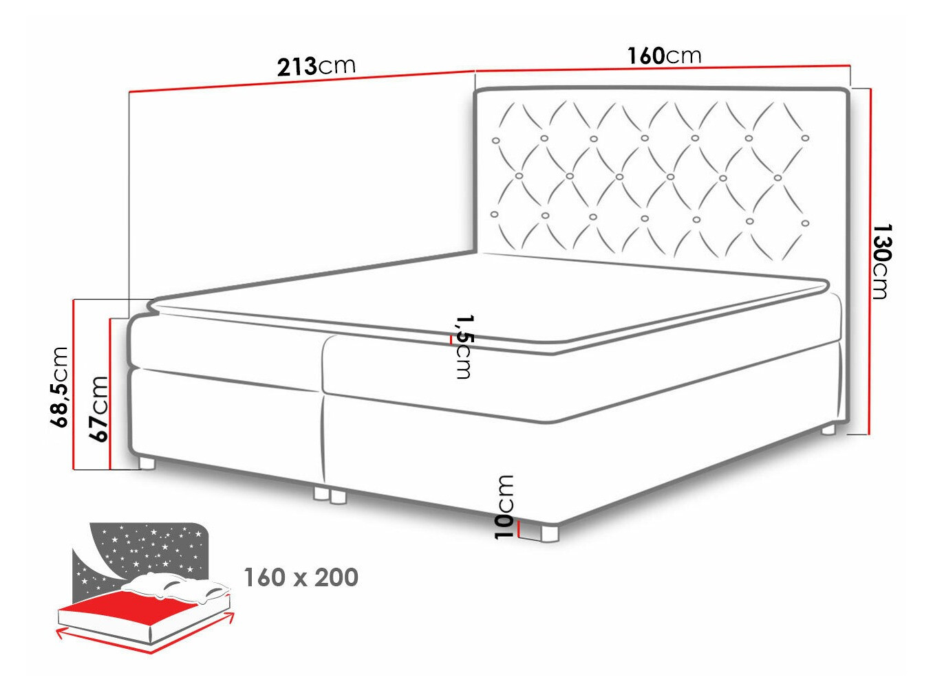 Continental bed Domus (Primo 8809)