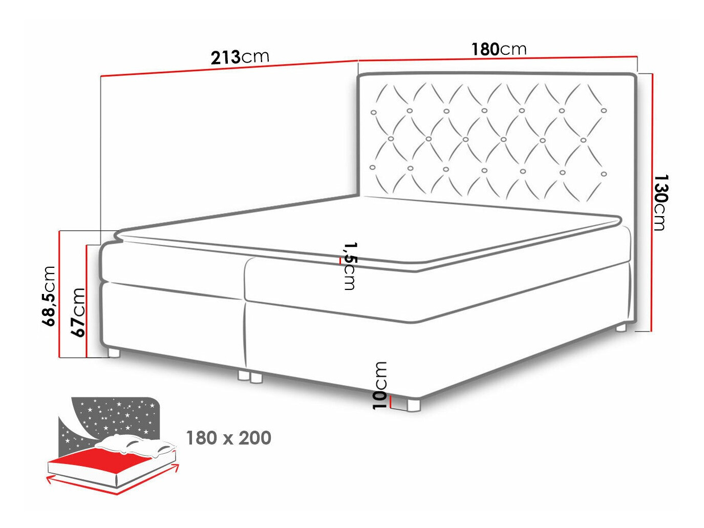 Continental bed Domus (Primo 8809)