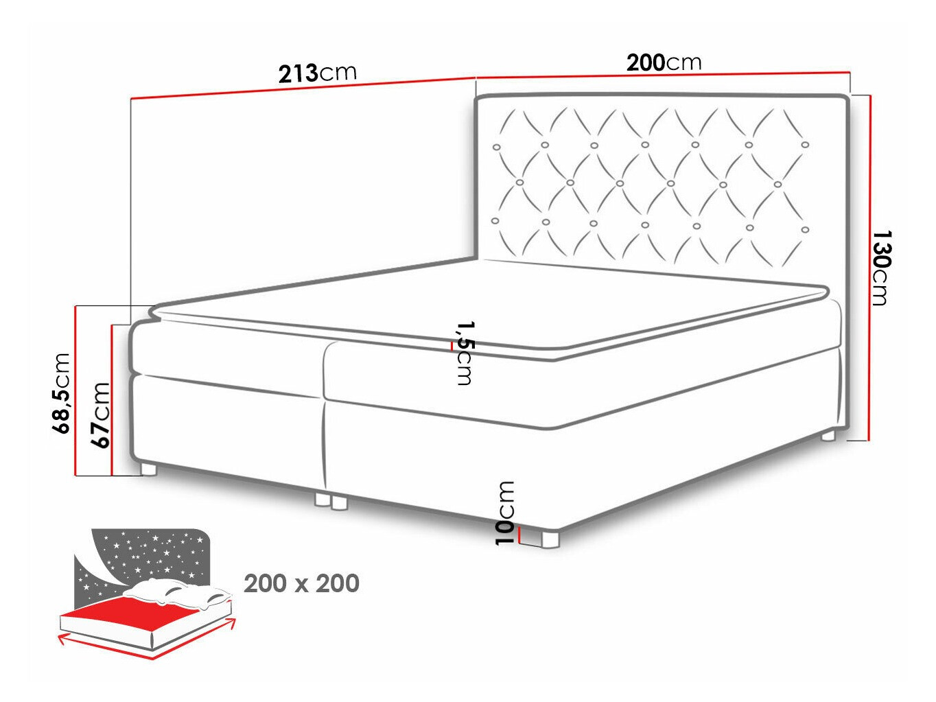 Continental bed Domus (Primo 8809)