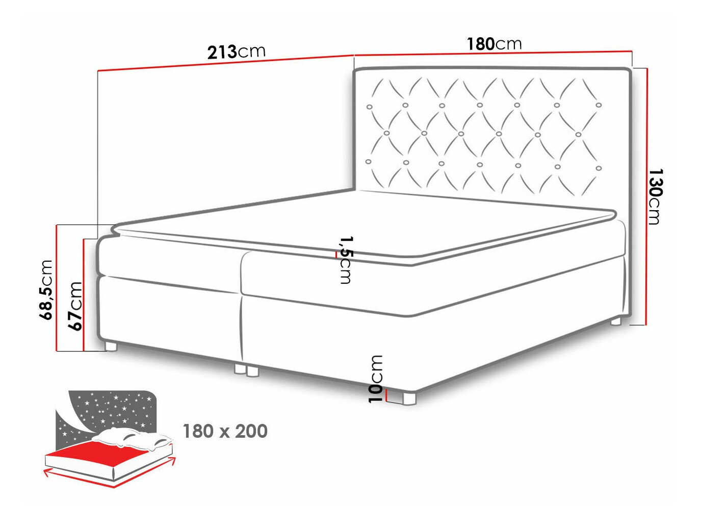 Continental bed Domus (Primo 8813)