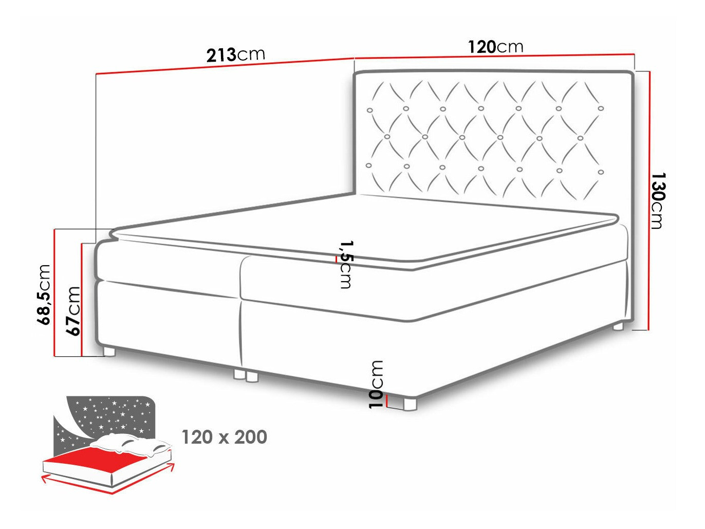 Continental bed Domus (Primo 8813)