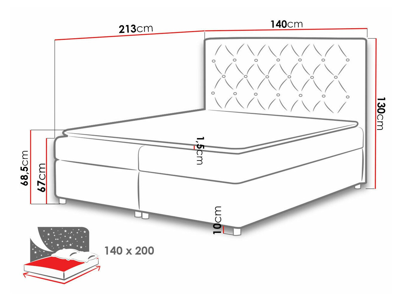 Continental bed Domus (Soft 017)