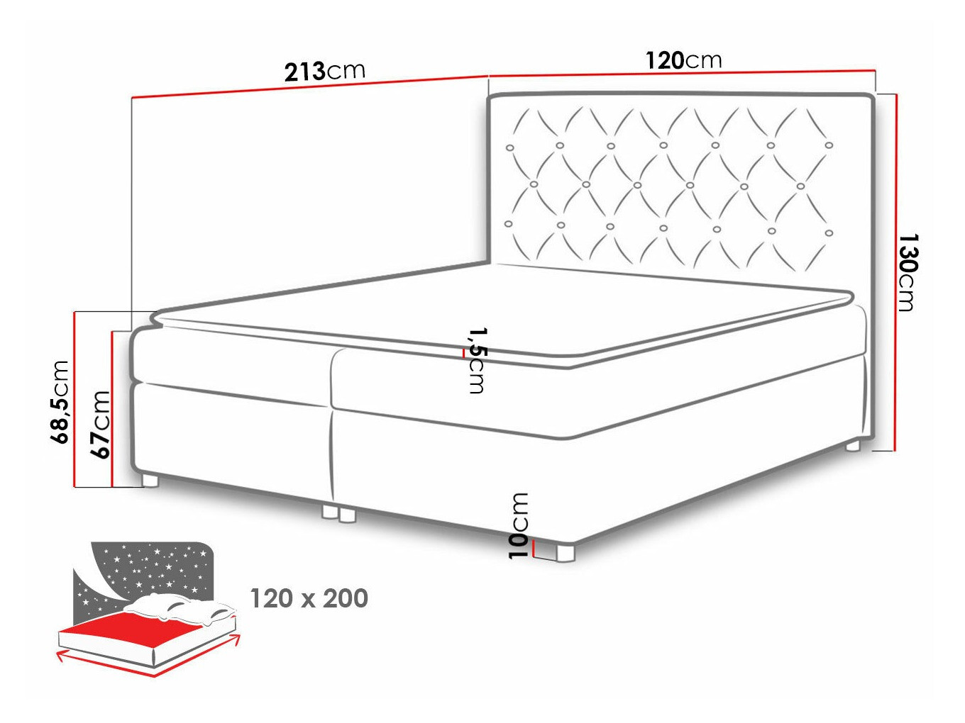 Continental bed Domus (Soft 017)