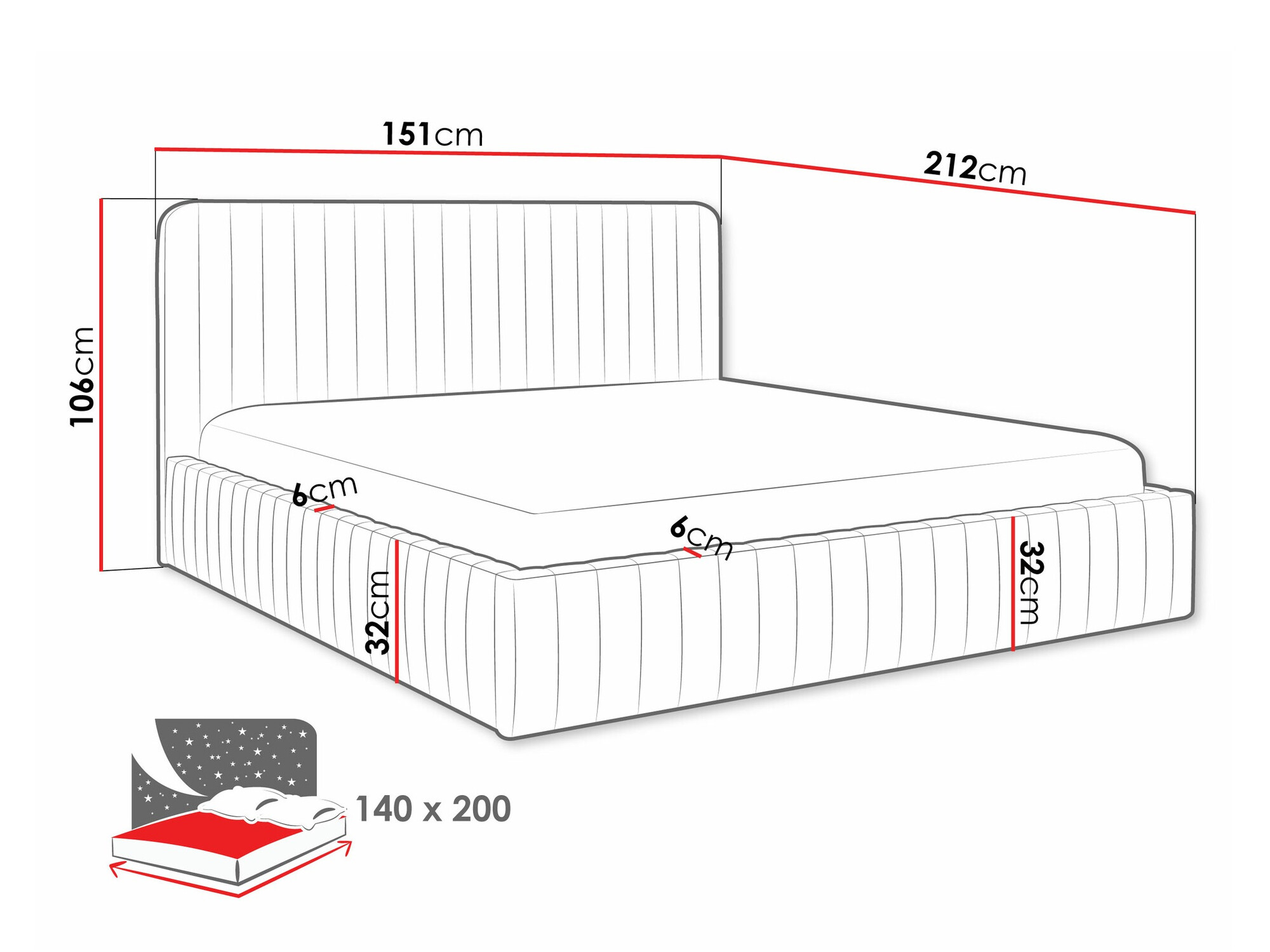 Bed TrendyNest Caprion (Velluto 02)