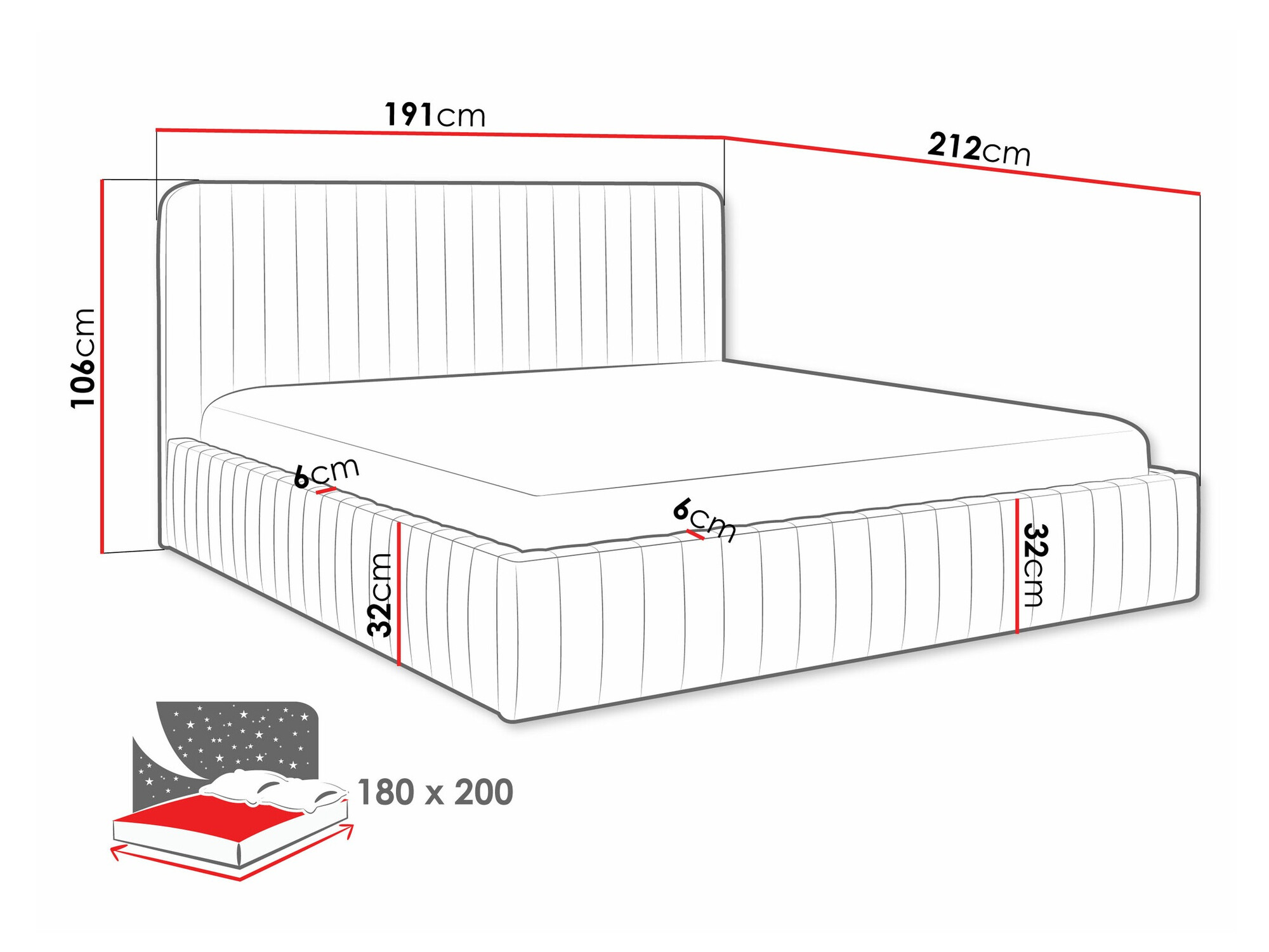 Bed TrendyNest Caprion (Velluto 02)