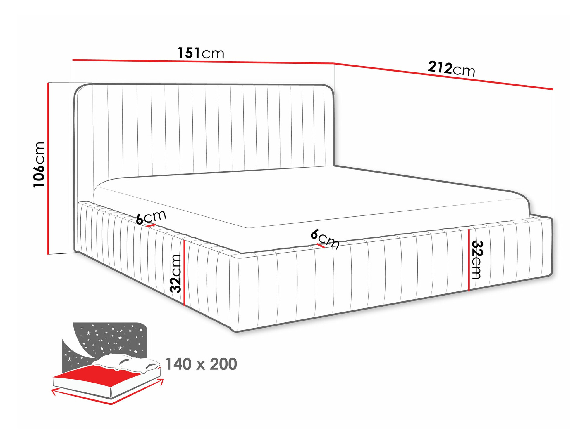Bed TrendyNest Caprion (Velluto 18)