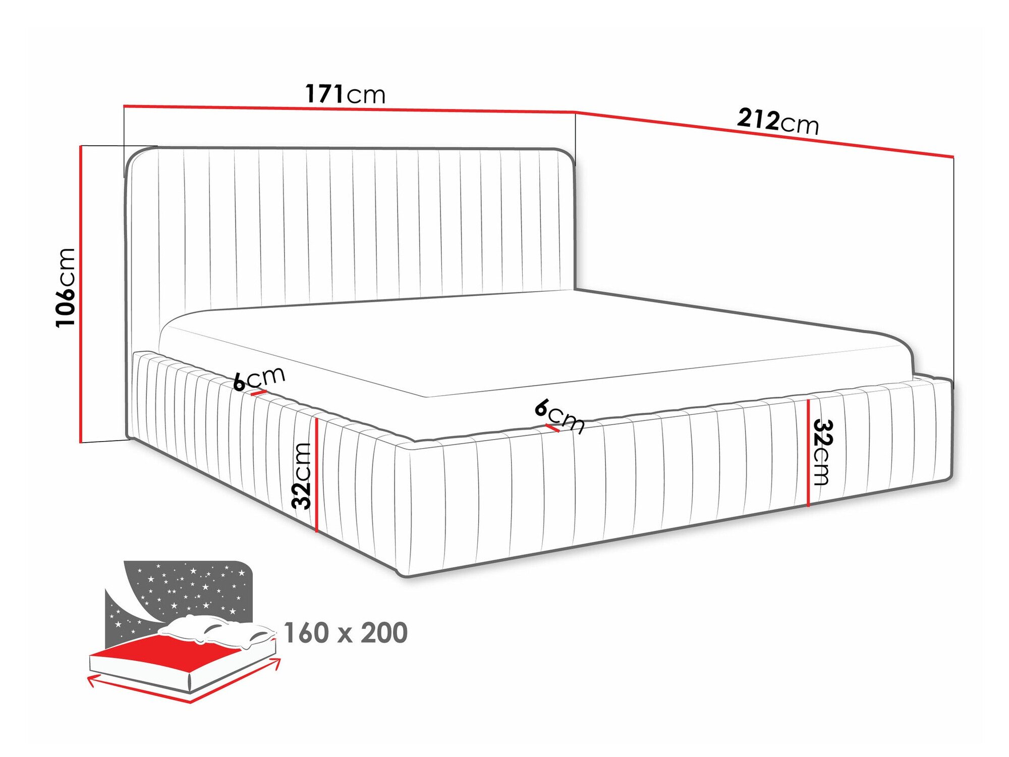 Bed TrendyNest Caprion (Velluto 18)
