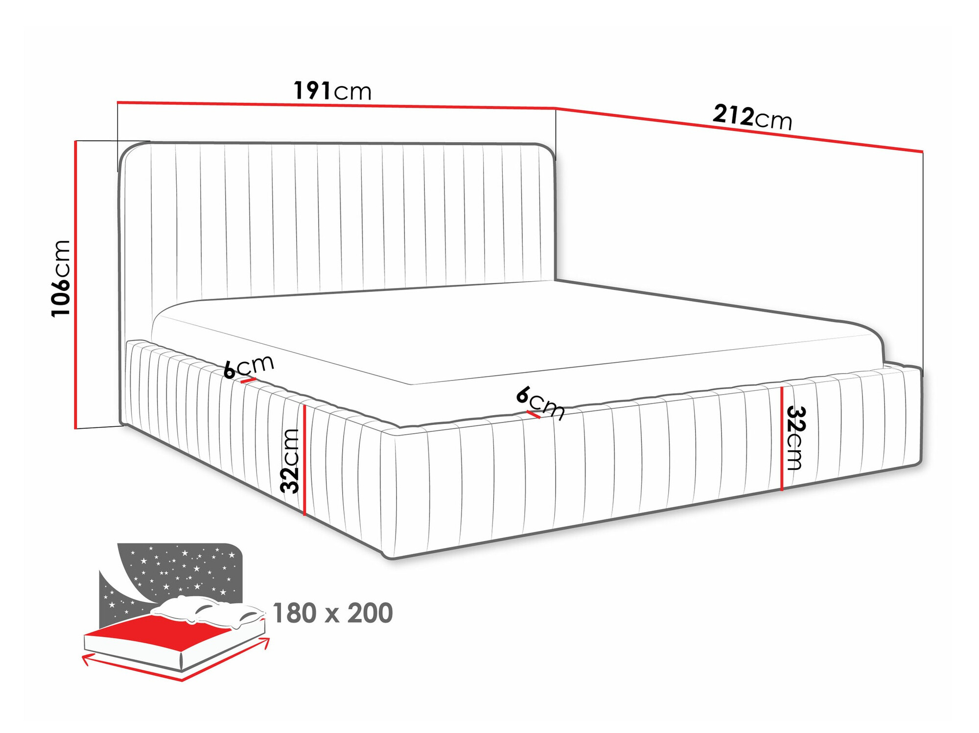 Bed TrendyNest Caprion (Velluto 18)
