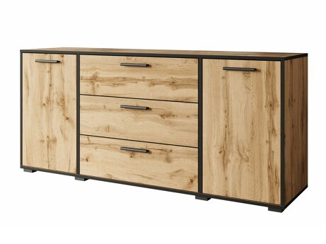 Chest of drawers Sarasota 174 (Black + Wotan Oak)