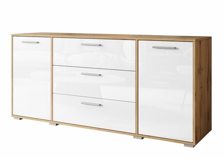 Chest of drawers Sarasota 174 (Wotan Oak + Glossy white)