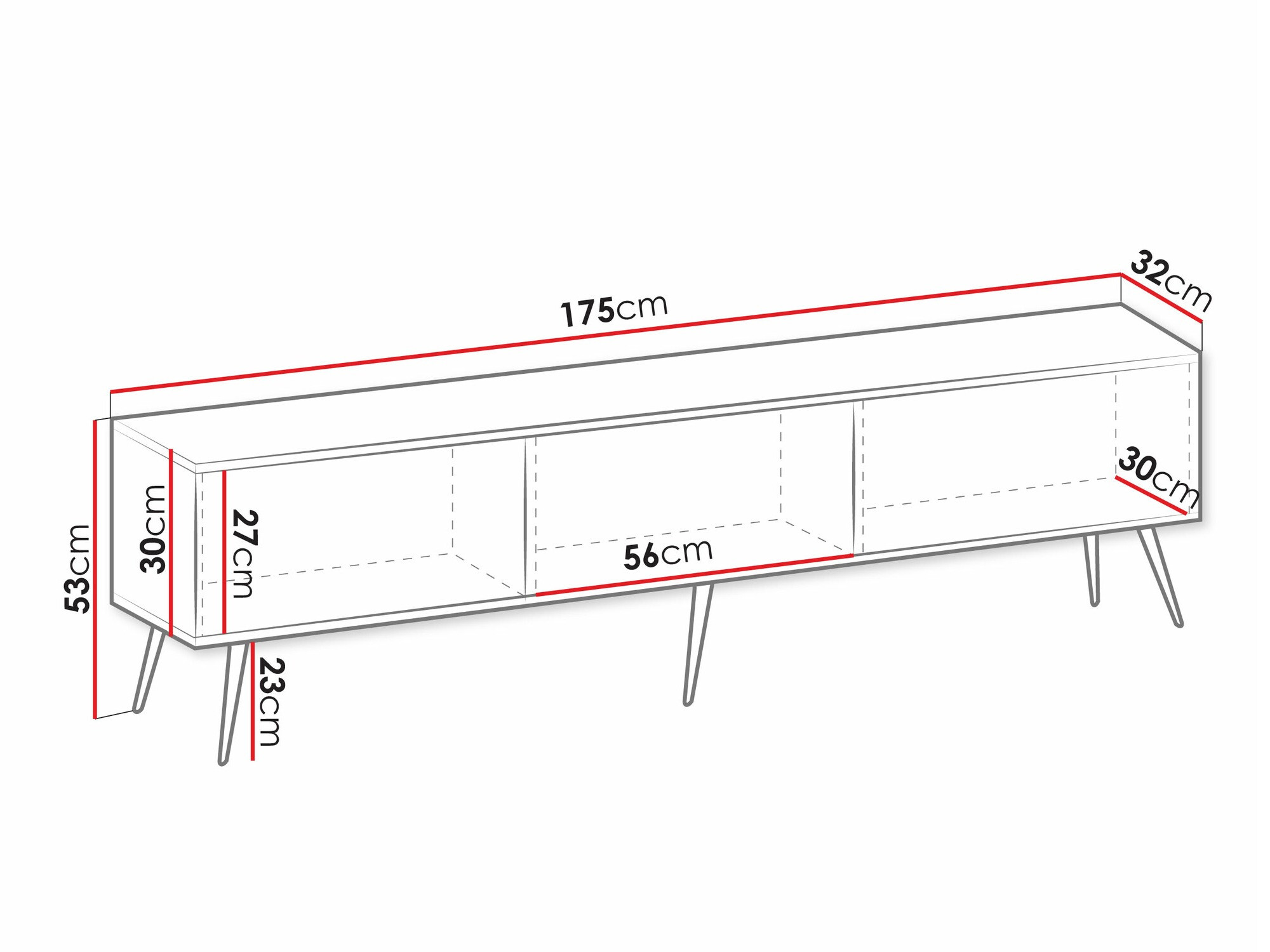 TV stand Princal II (Black)