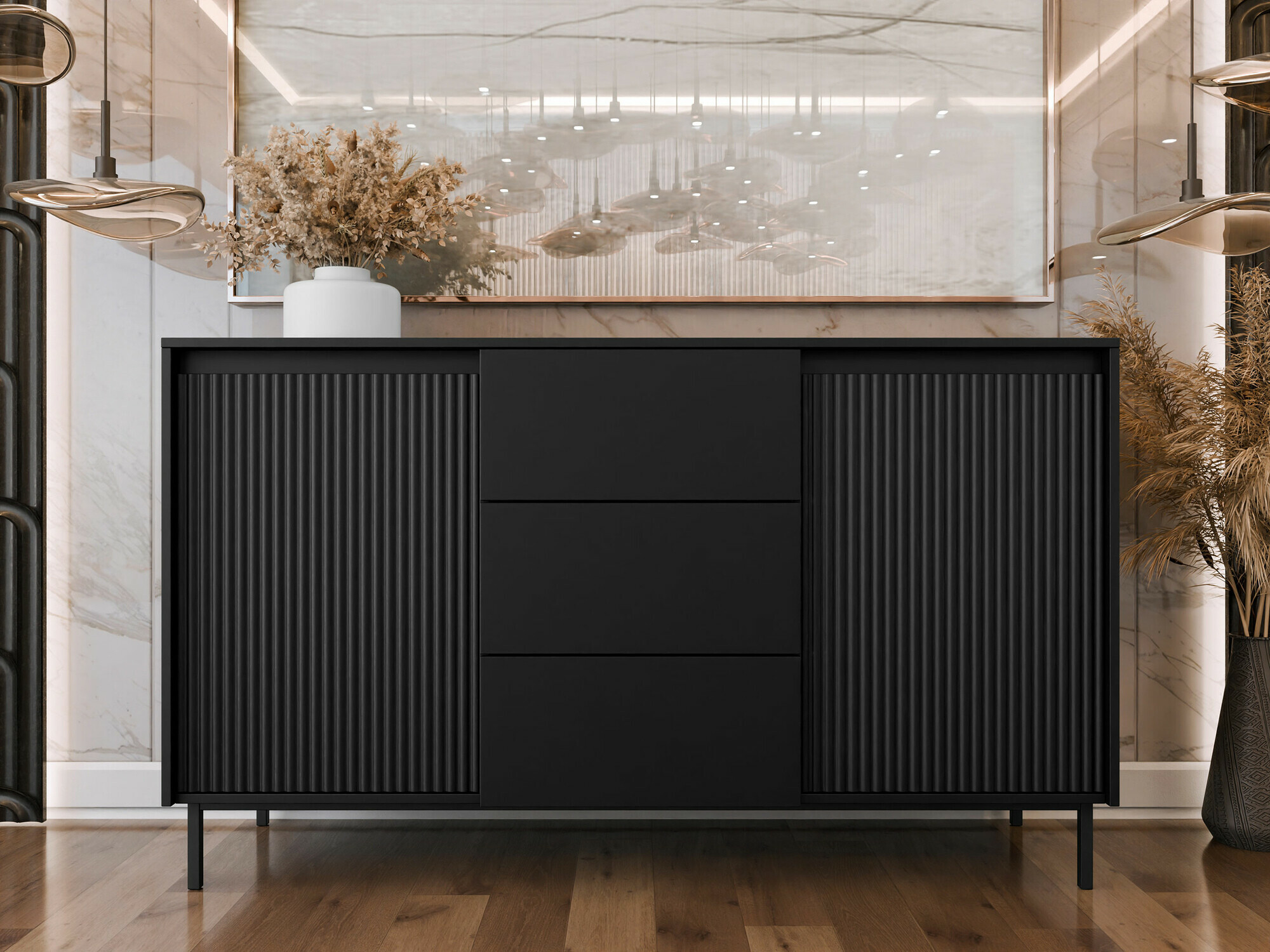 Chest of drawers Comfivo Delruva I (Black)