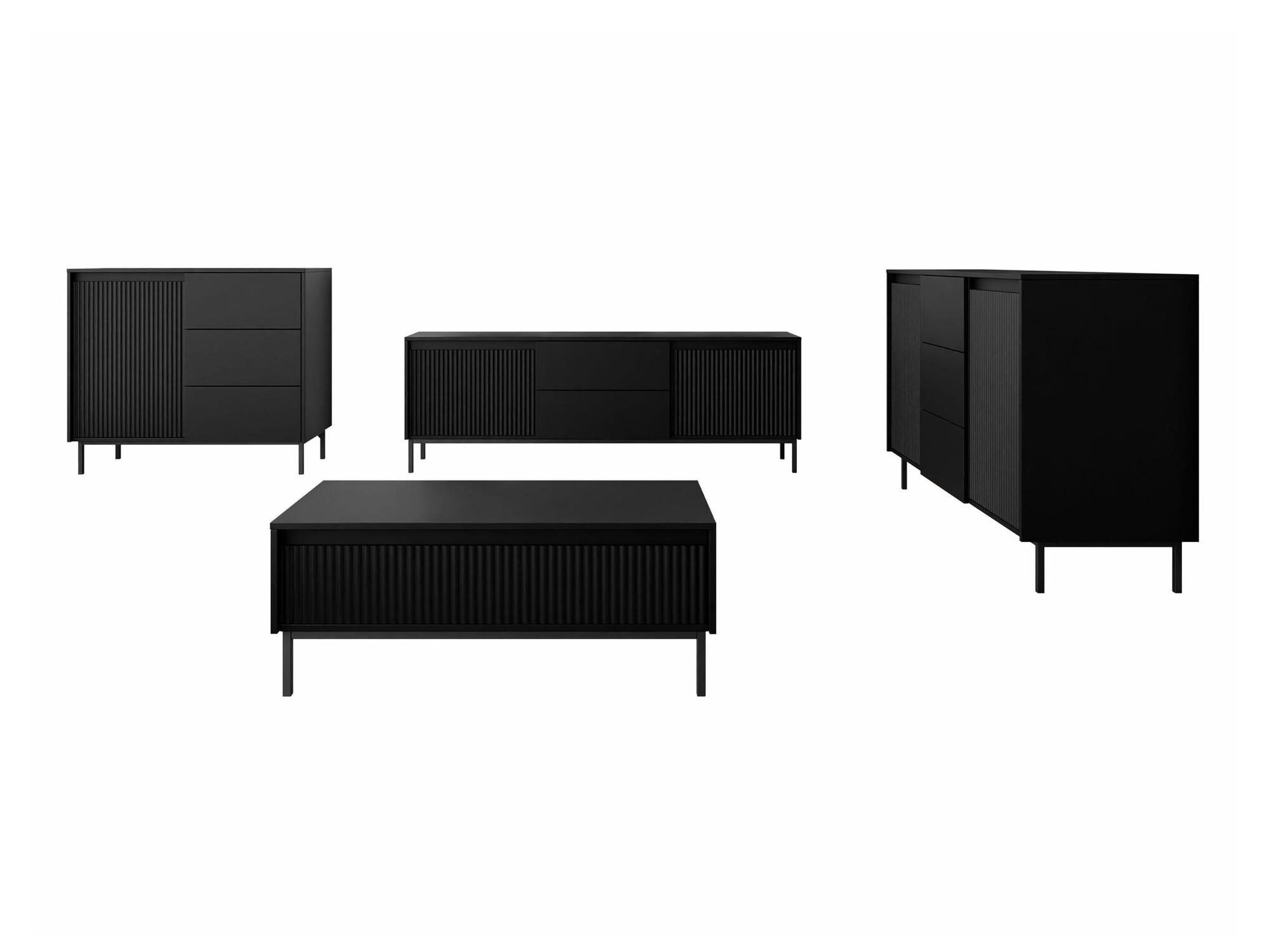 Living room set Comfivo Delruva II (Black)