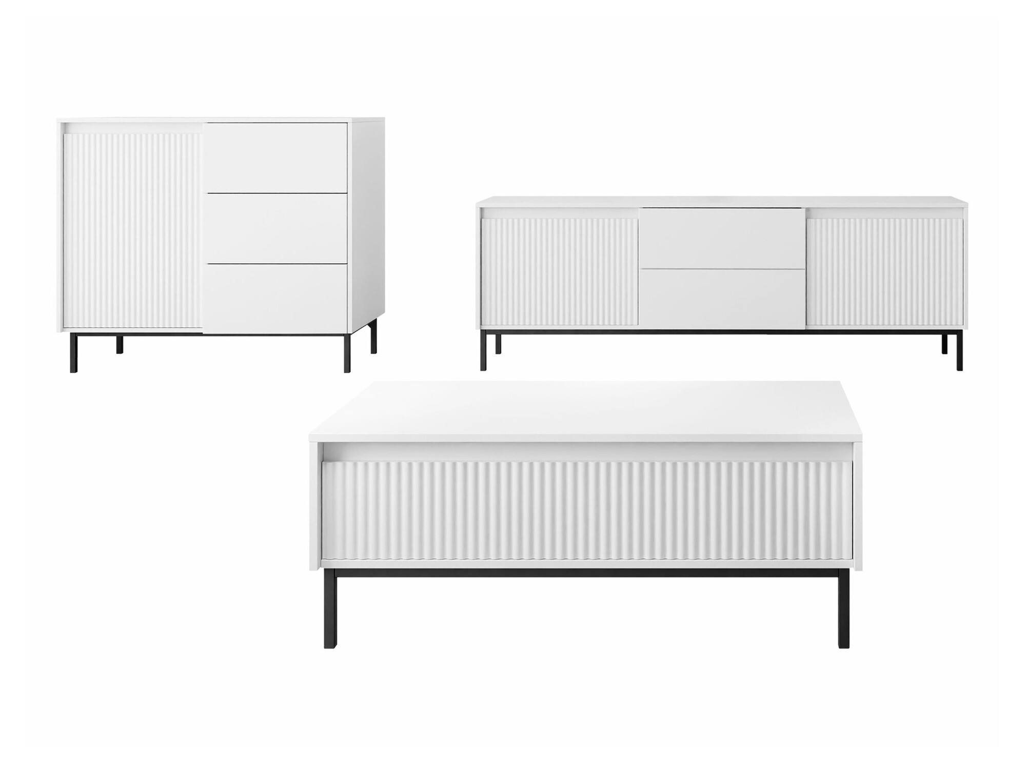 Living room set Comfivo Delruva II (White)