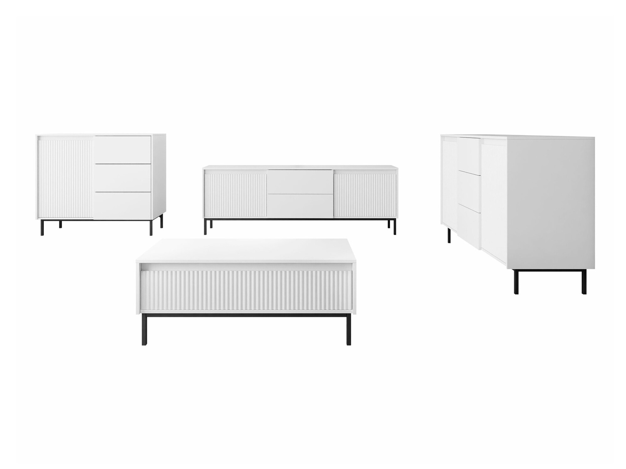Living room set Comfivo Delruva II (White)
