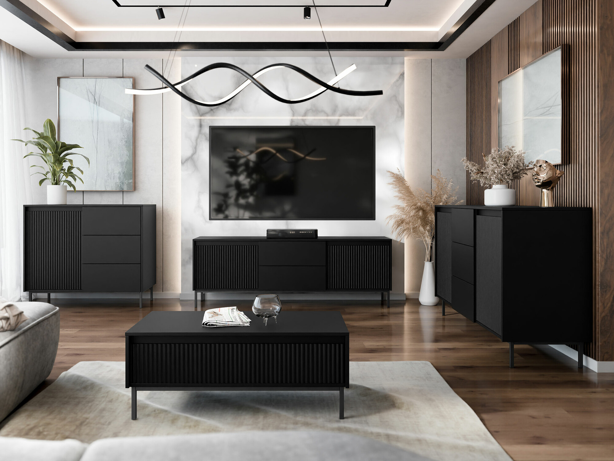 TV stand Comfivo Delruva I (Black)