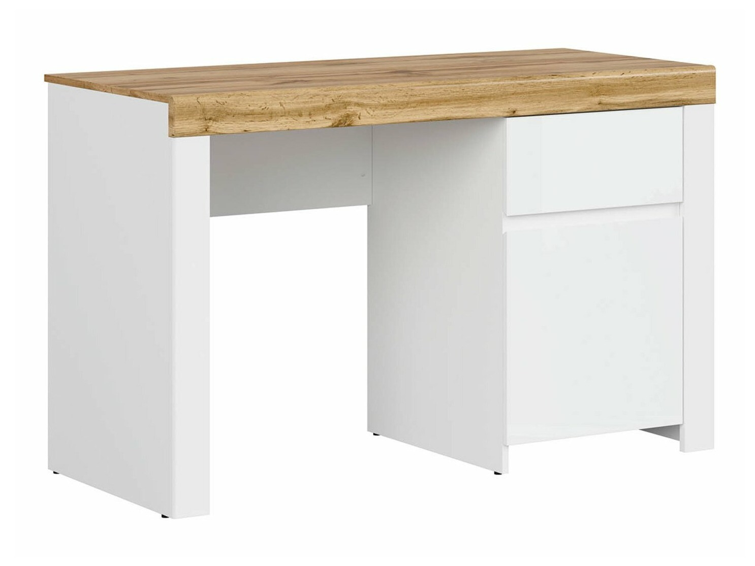 Desk Sonsoru 130 (White + Glossy white + Wotan Oak)