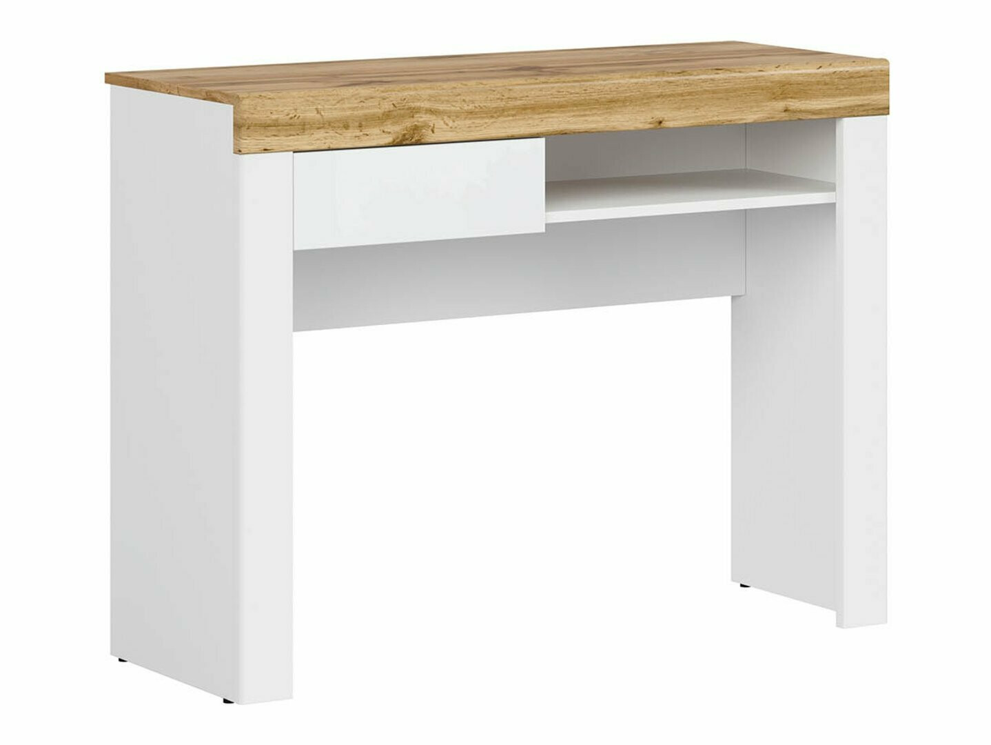 Desk Sonsoru 131 (White + Glossy white + Wotan Oak)