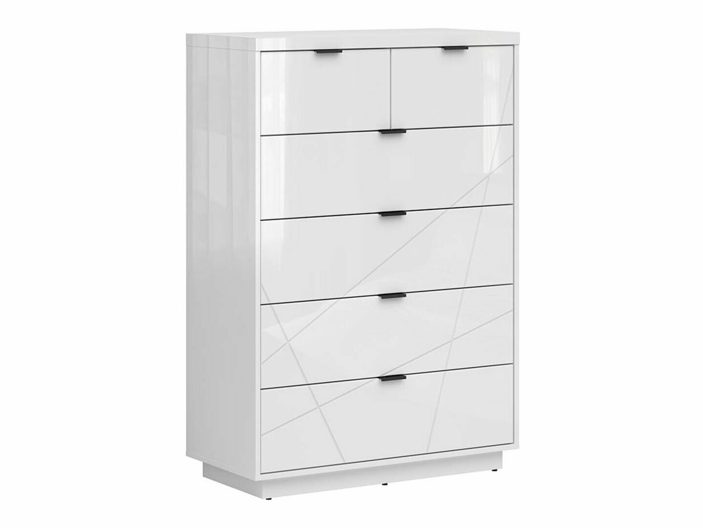 Chest of drawers Fivale 119 (Glossy white + White)