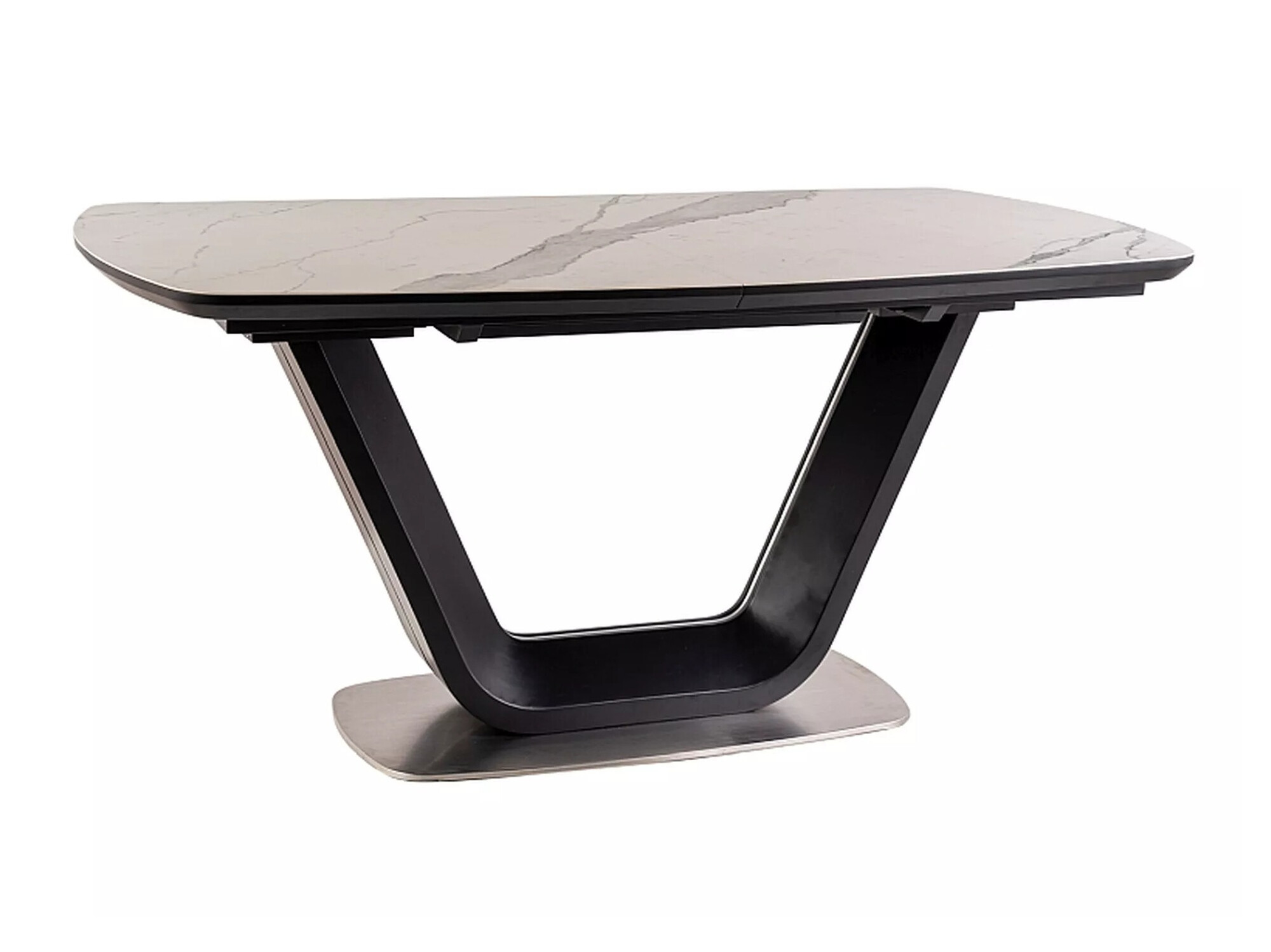 Table Detroit 116 (White marble + Black)