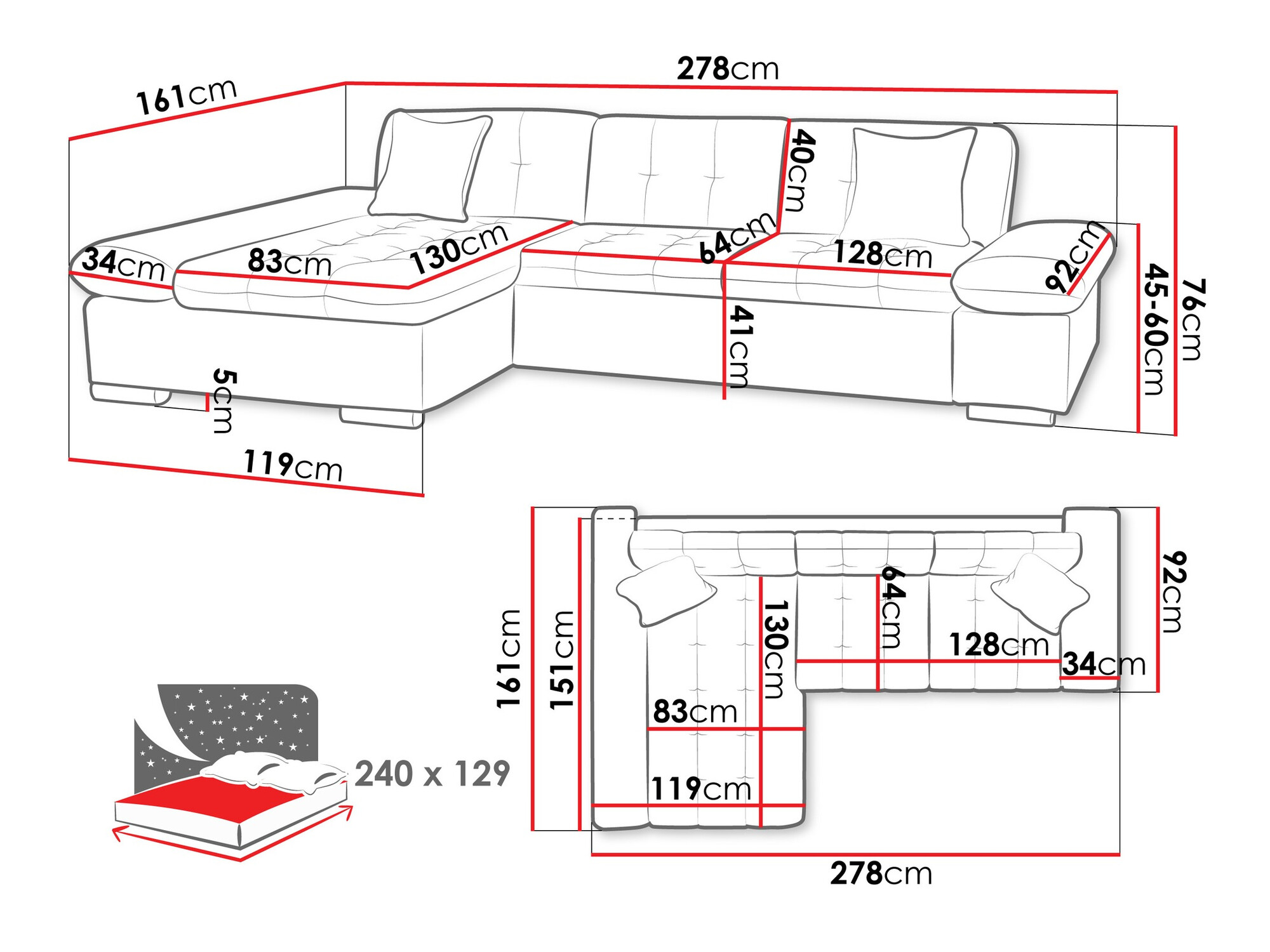 Corner sofa Comfivo Sanitas II (Baloo 2073)