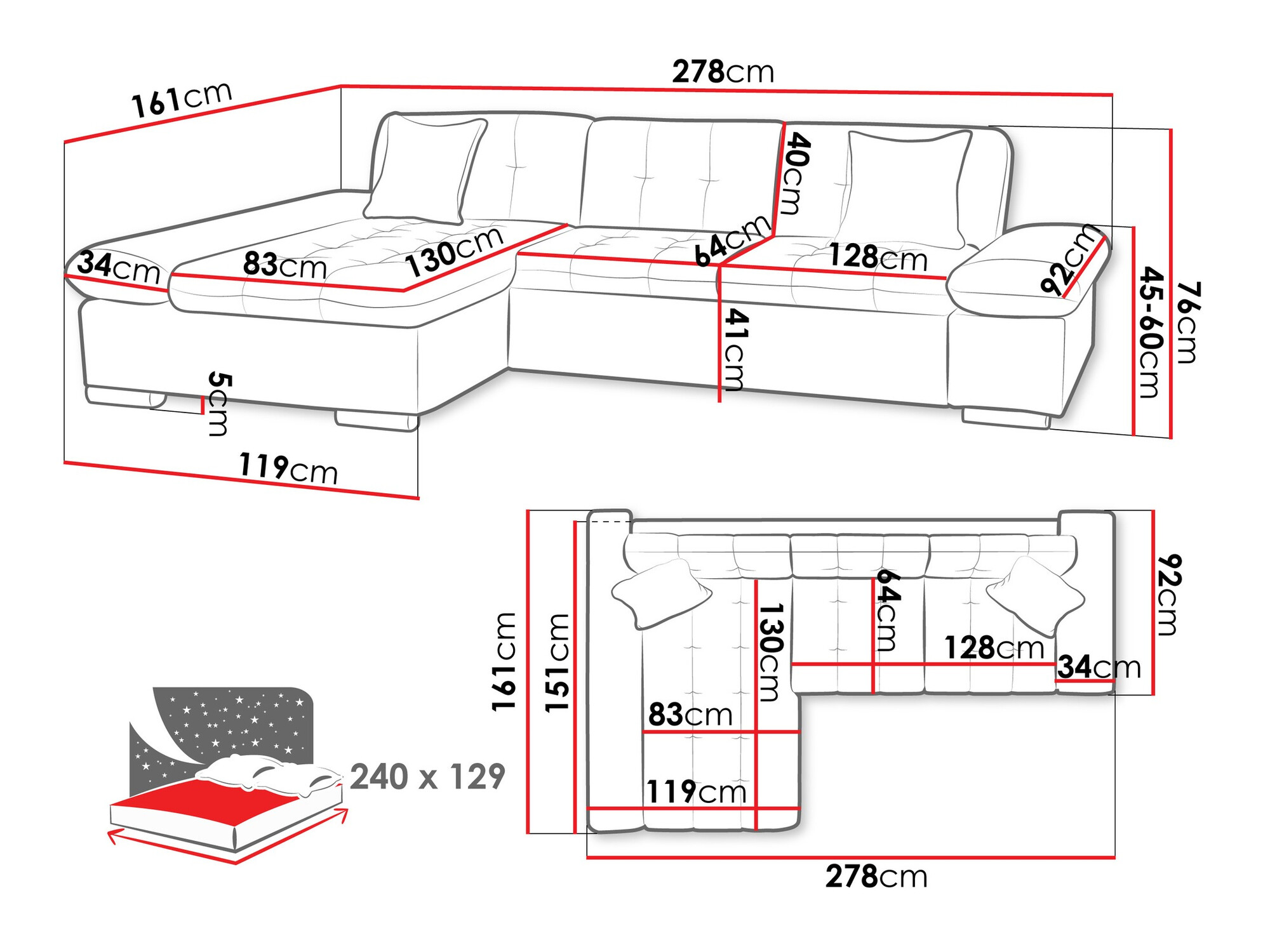 Corner sofa Comfivo Sanitas II (Magni 206.11)