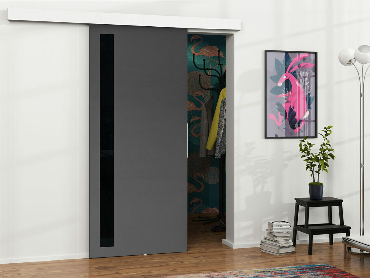 Sliding door Dover 123 (Anthracite + Black)