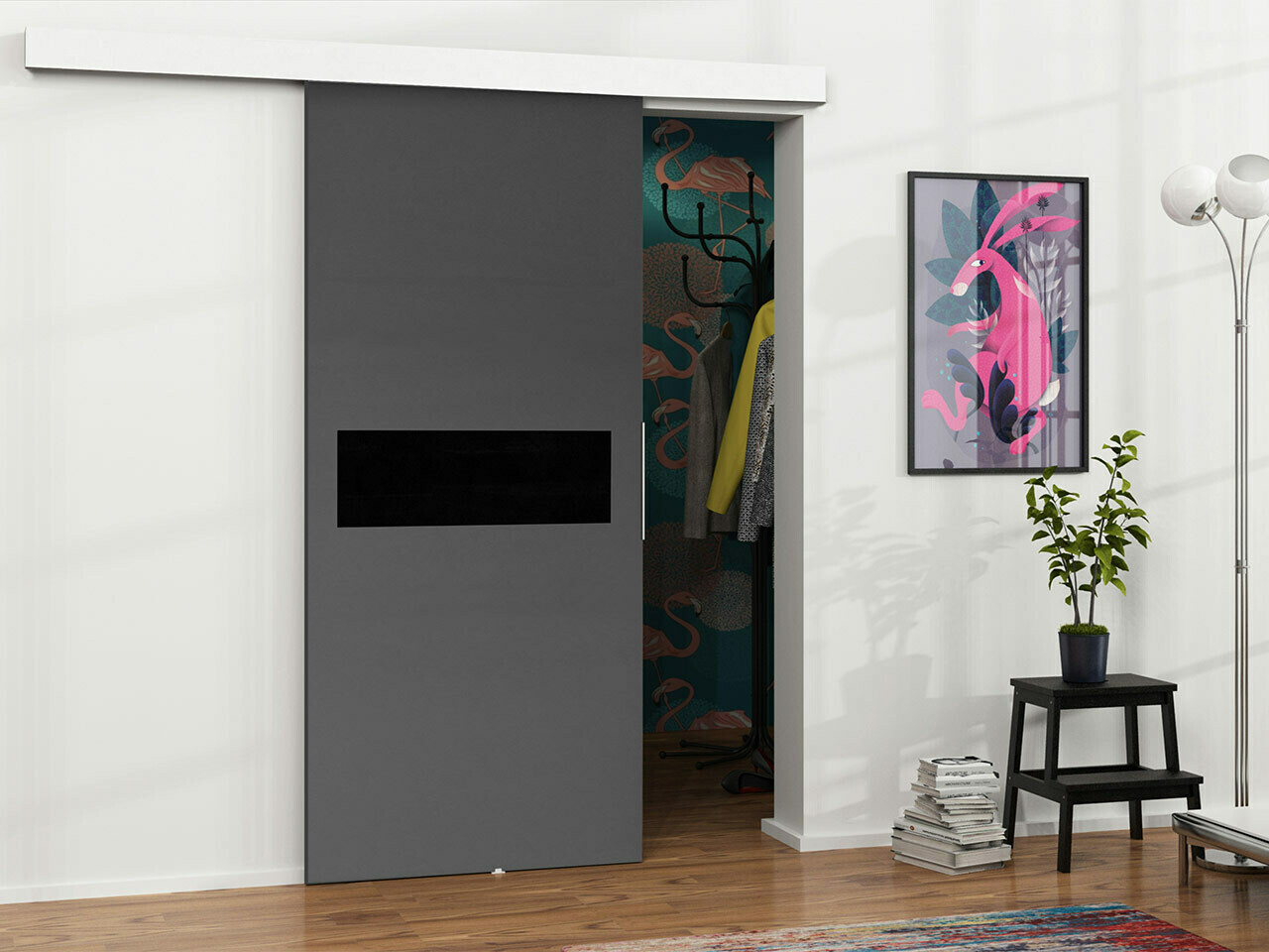 Sliding door Dover 133 (Anthracite + Black)