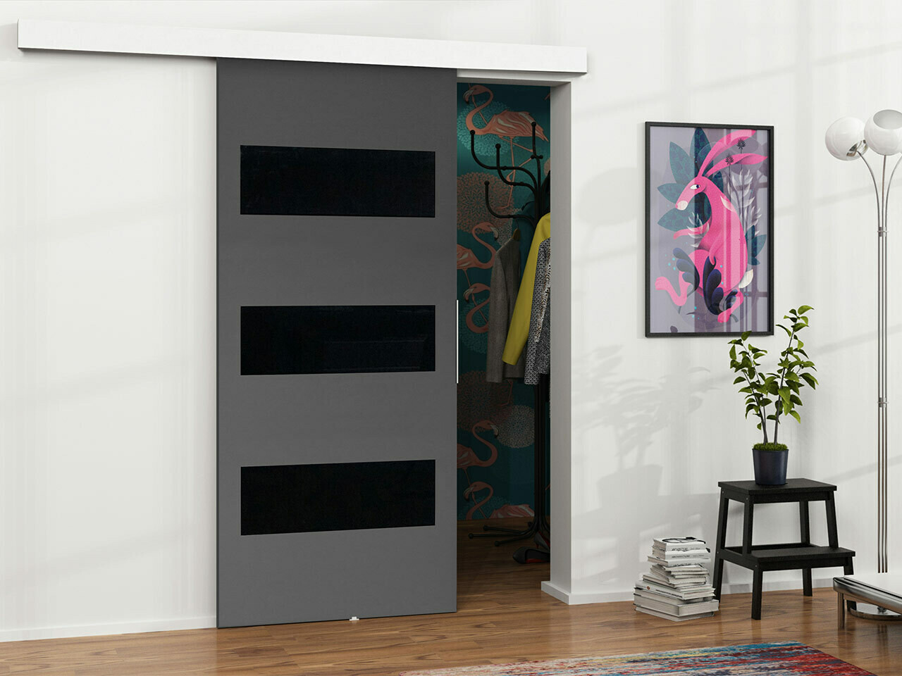 Sliding door Dover 137 (Anthracite + Black)