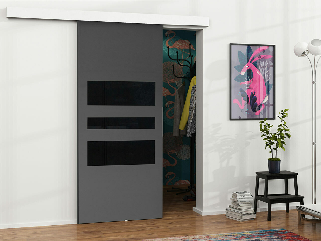 Sliding door Dover 139 (Anthracite + Black)