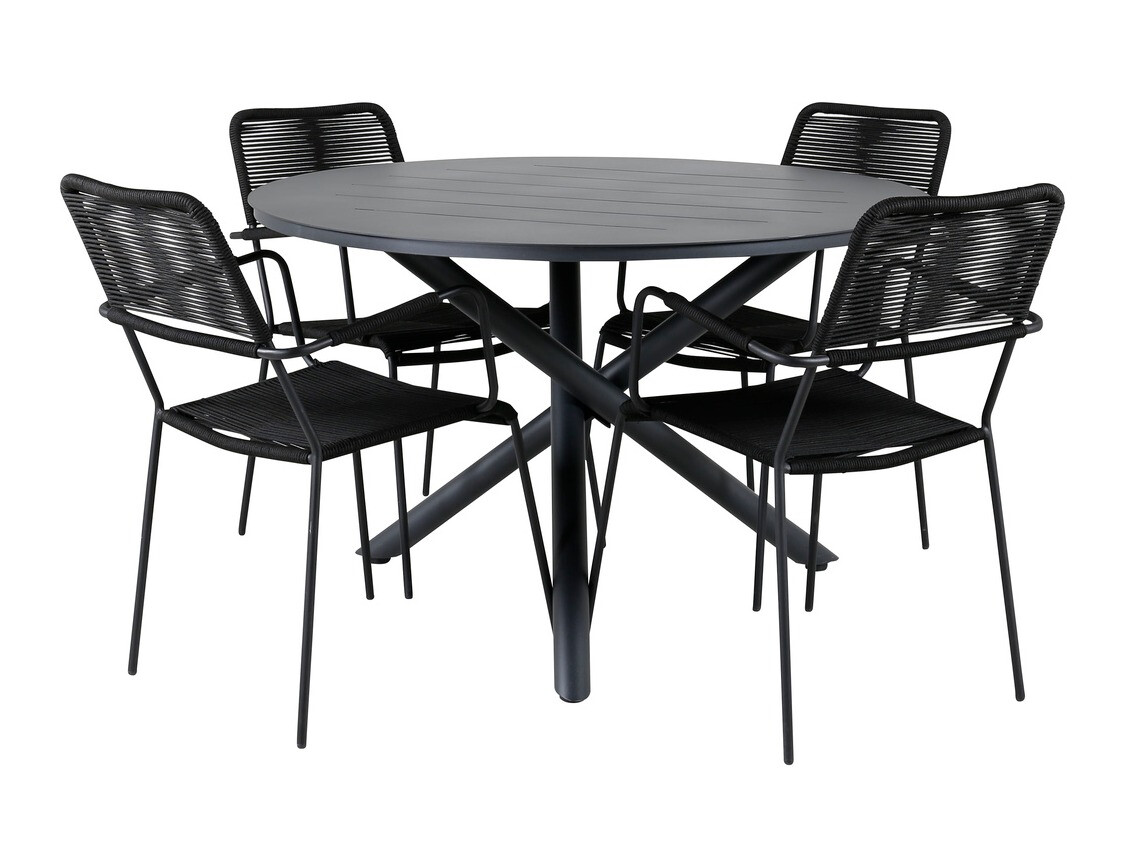 Table and chairs set Dallas 3729 (Black)