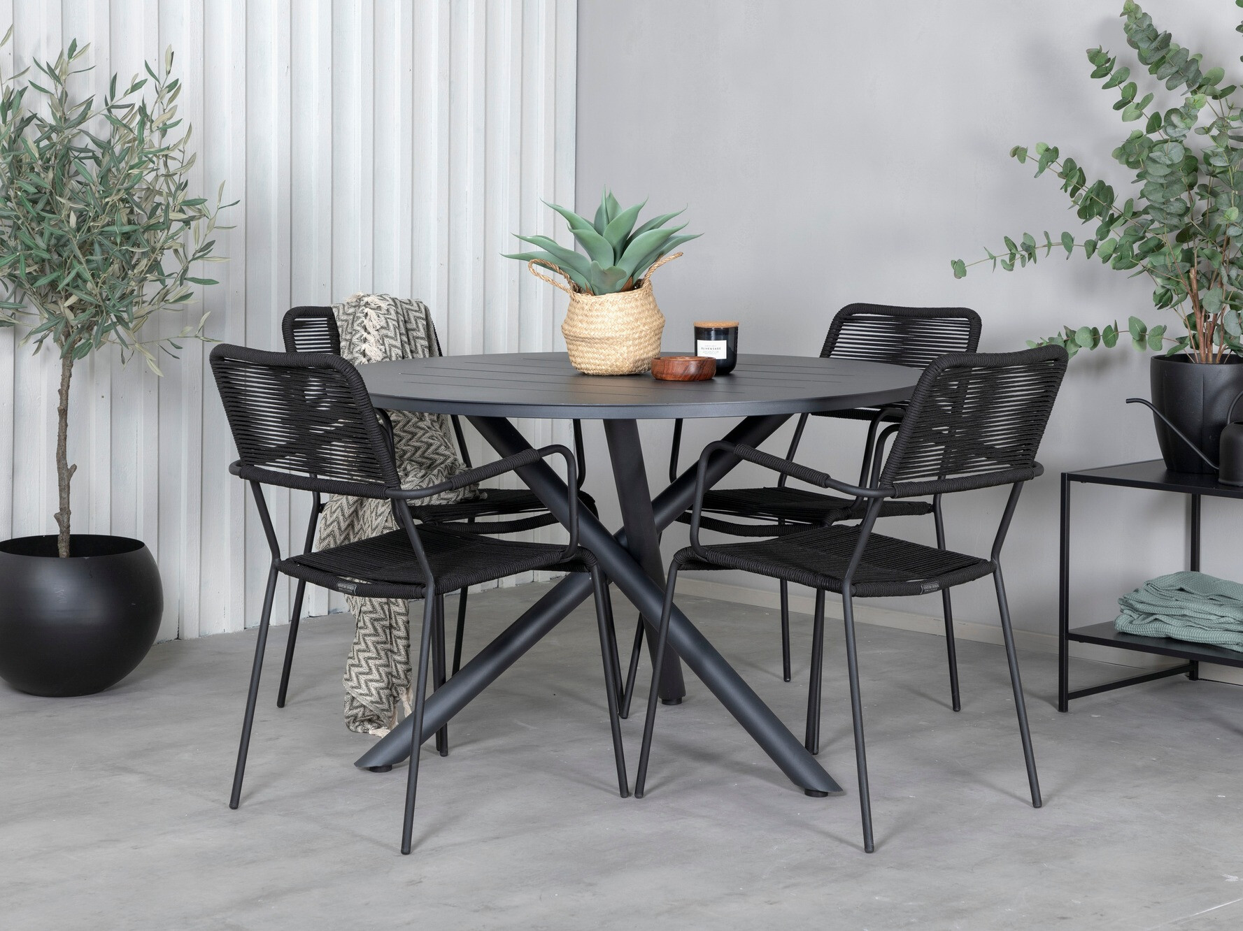 Table and chairs set Dallas 3729 (Black)