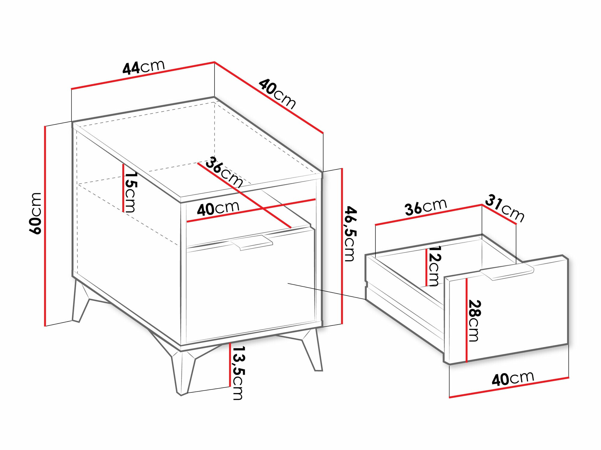 Bedside table Comfivo Citrus