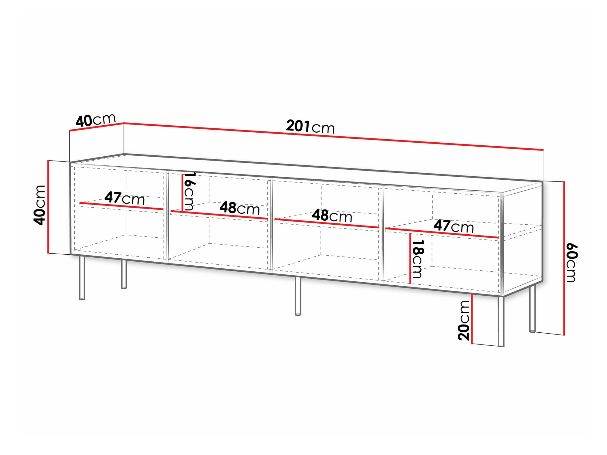 TV stand Celra I (White)