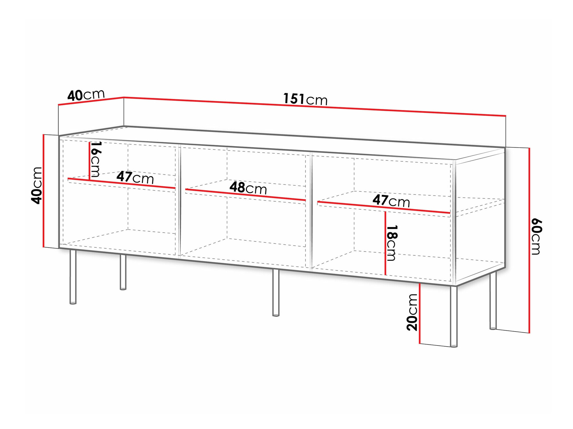 TV stand Celra (White)