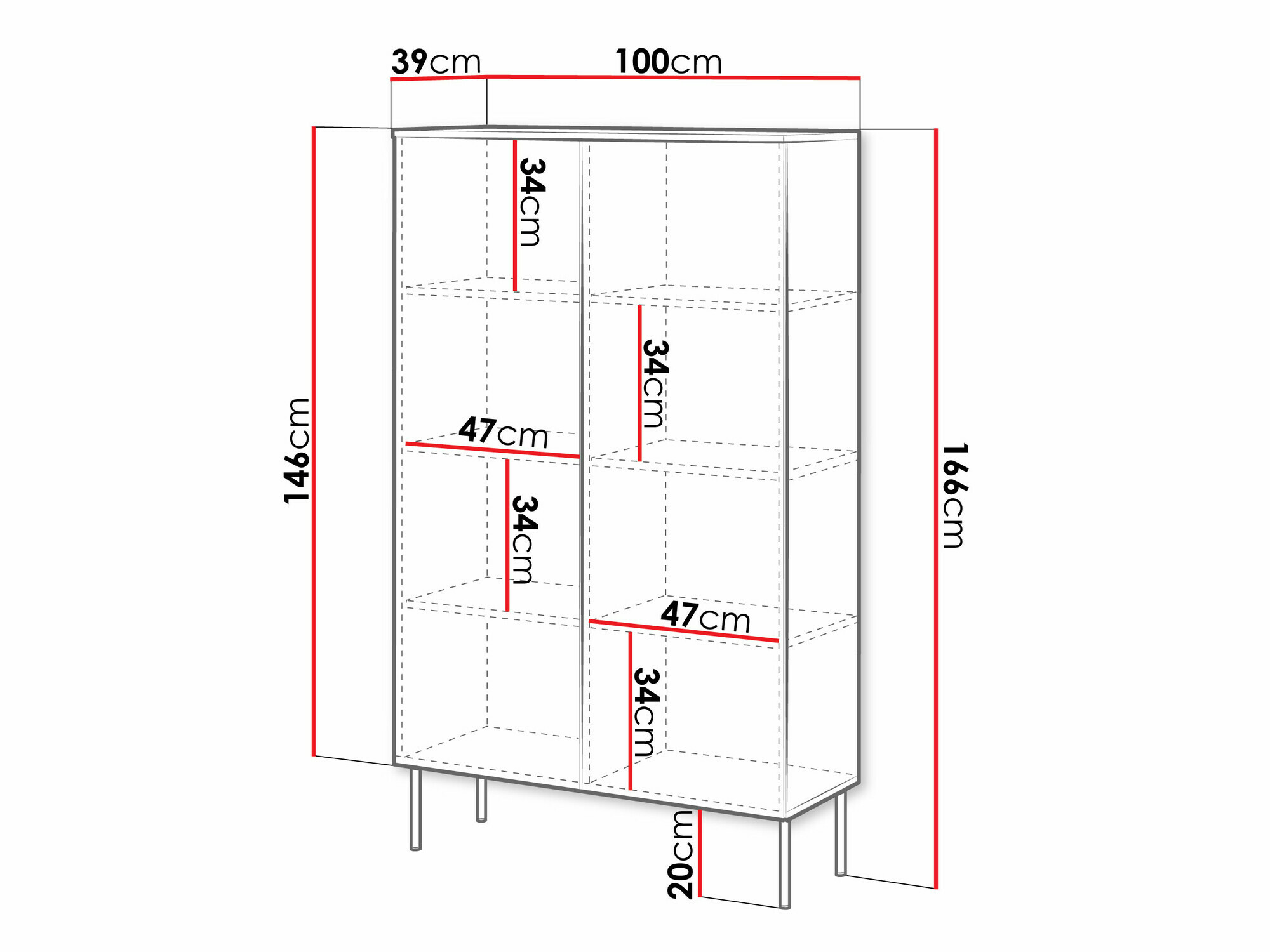 Bookcase Celra (Black)