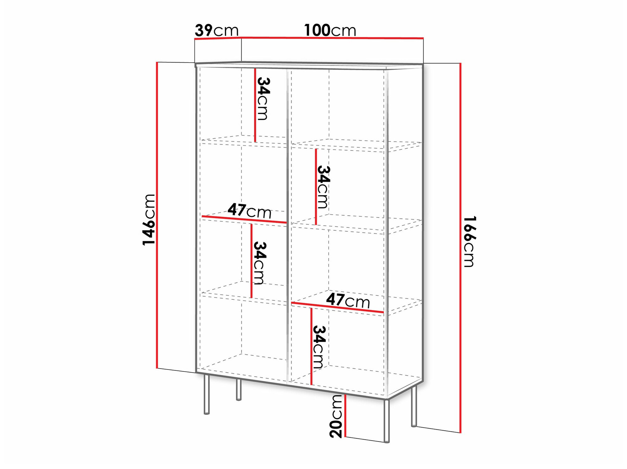 Bookcase Celra (White)