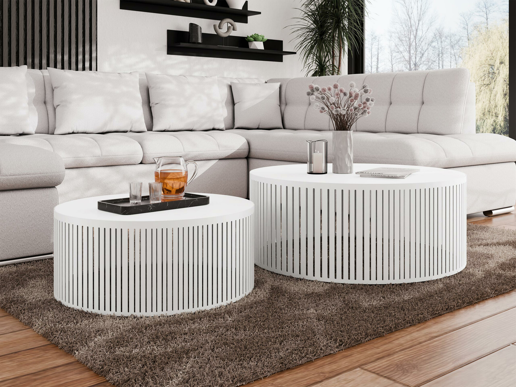 Coffee table set Prunis (White)