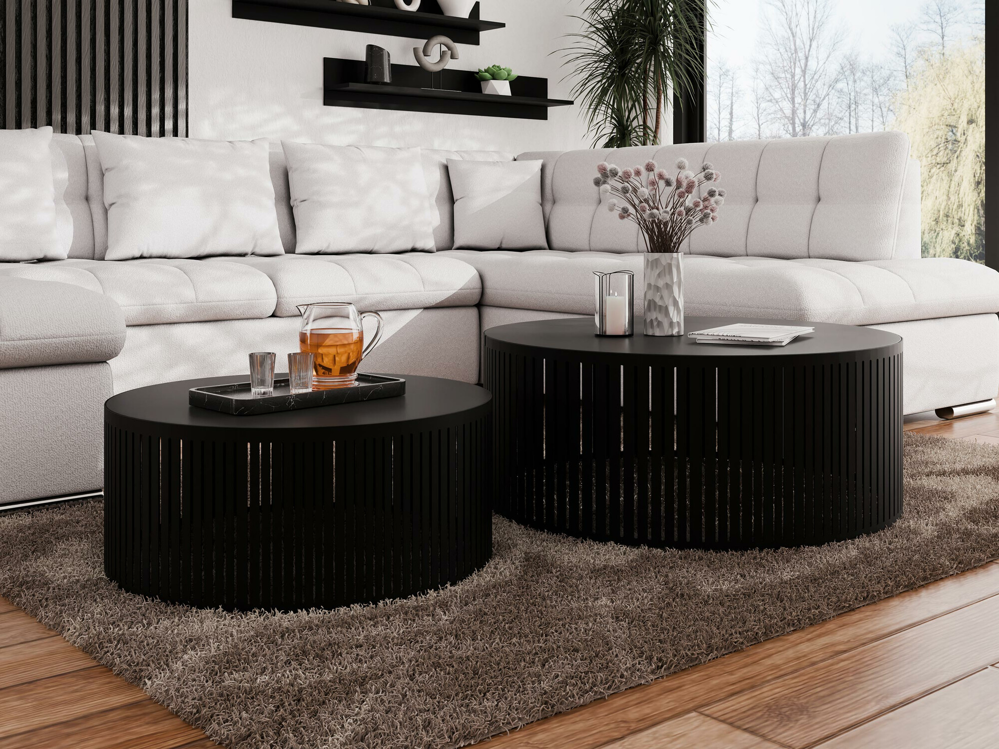 Nest of coffee tables Prunis (Black)