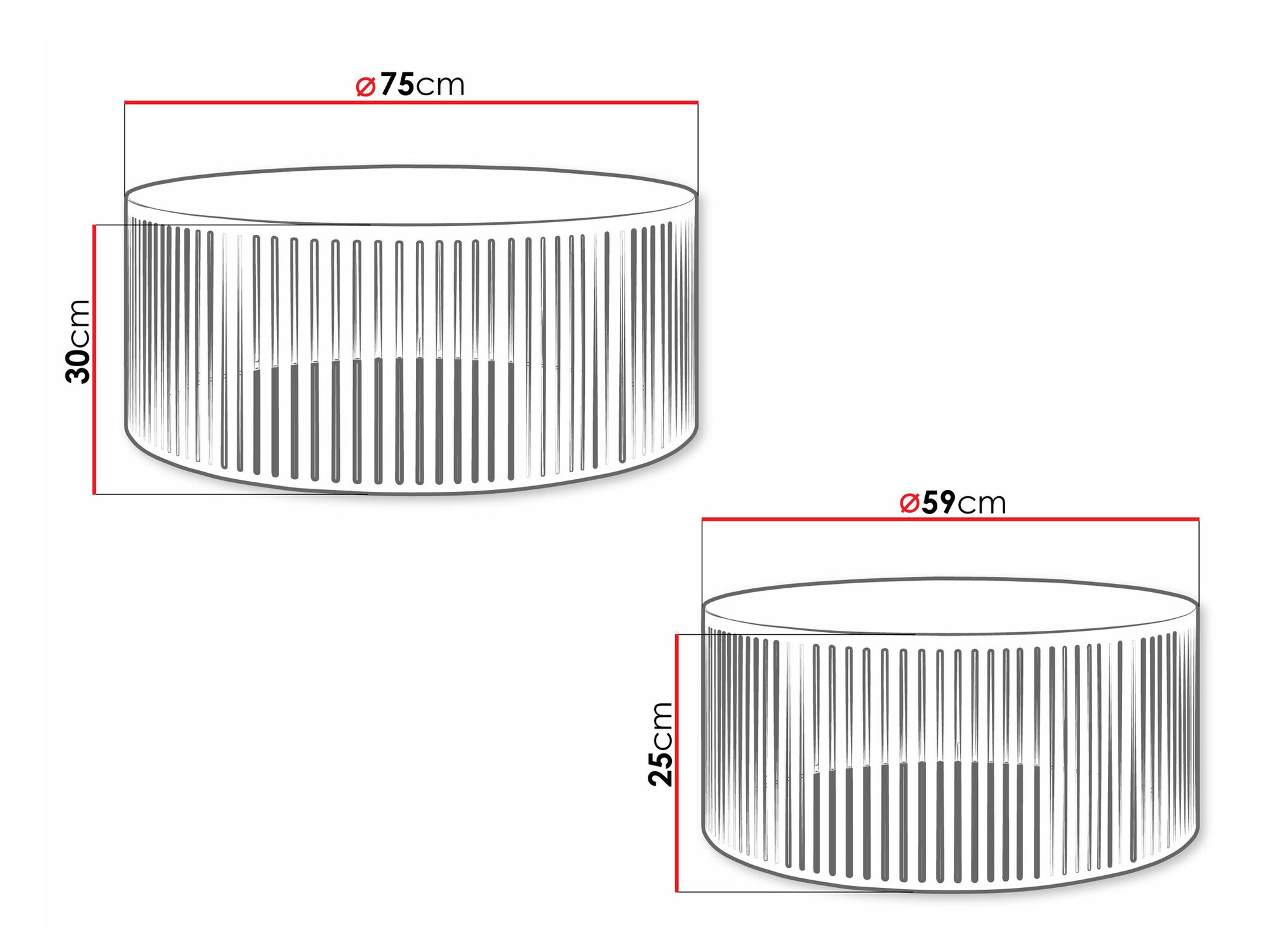 Nest of coffee tables Prunis (White + Black)