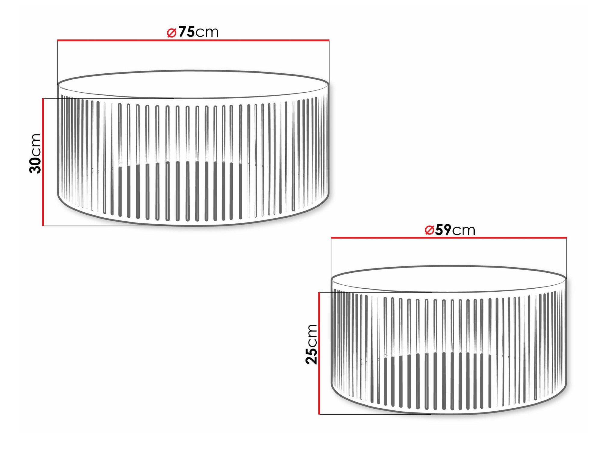Nest of coffee tables Prunis (White)