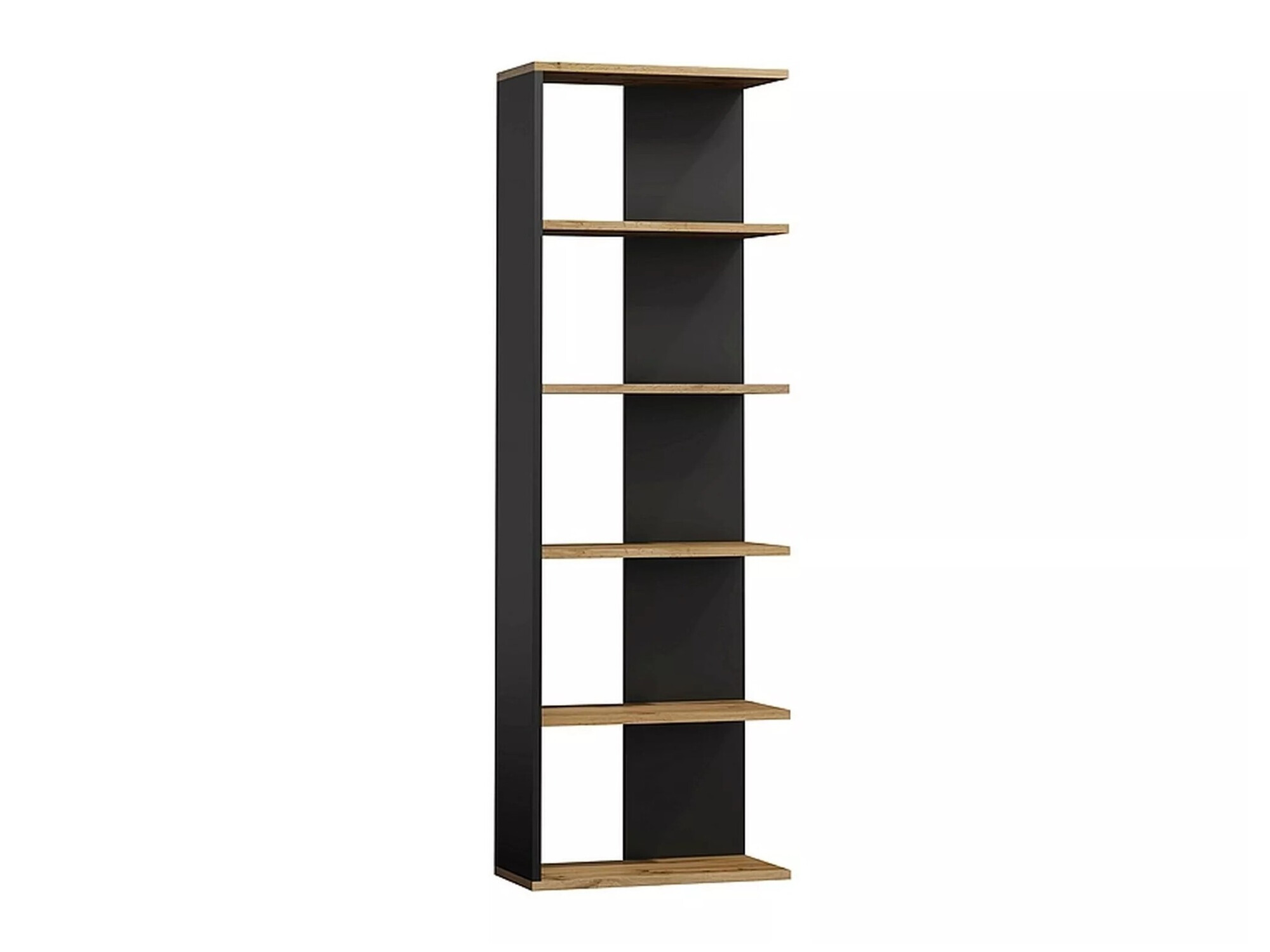 Bookcase Detroit 151 (Black + Wotan Oak)
