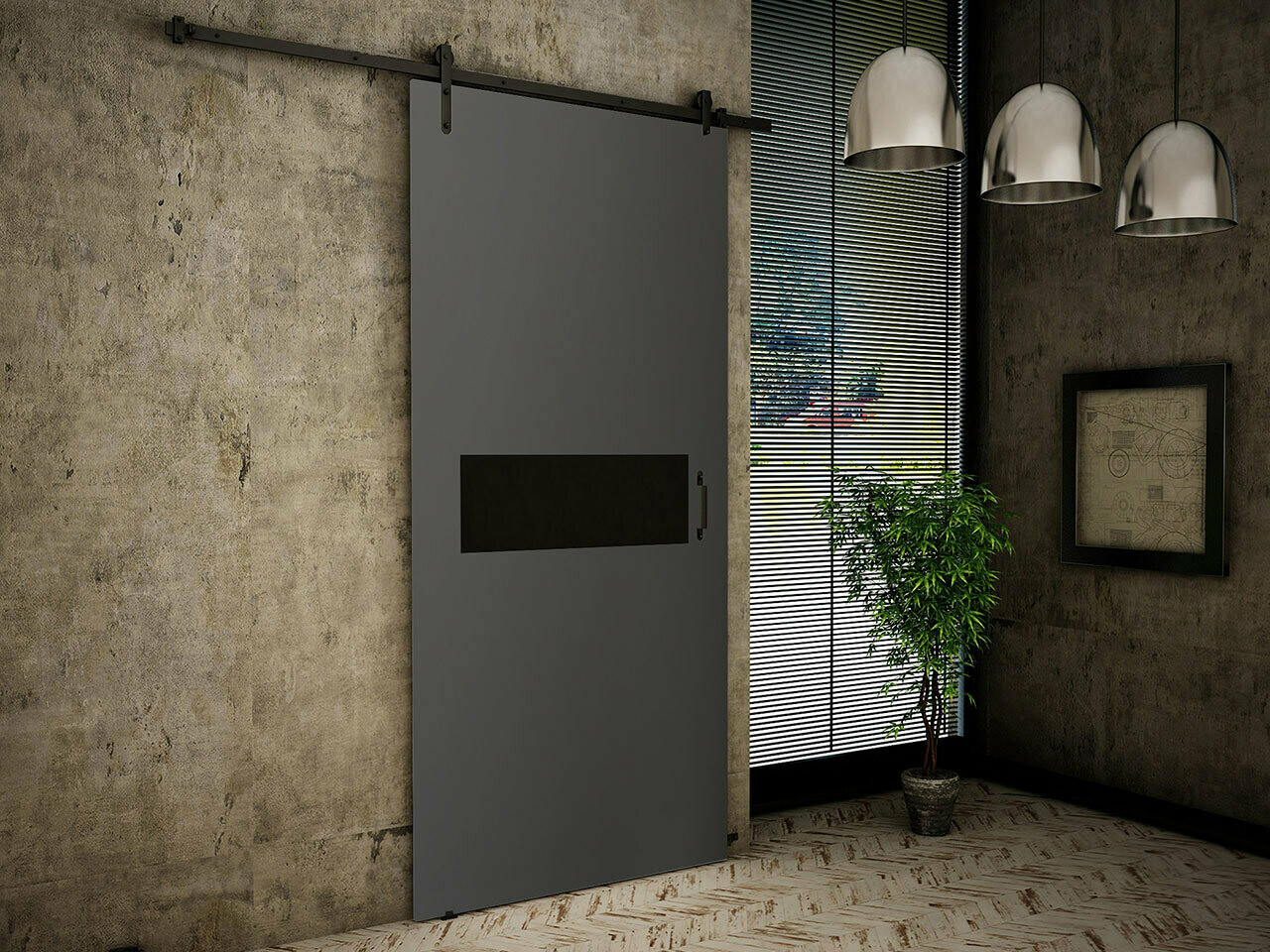 Sliding door Dover 156 (Anthracite + Black)